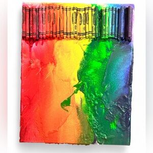 Handcrafted Crayola Spectrum Melted Crayon Canvas